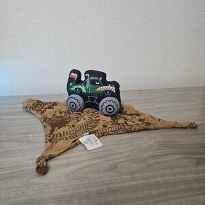 Little Sleepies Max Monster Truck Sleepyhead Lovey Comfie Plush Blanket Brown